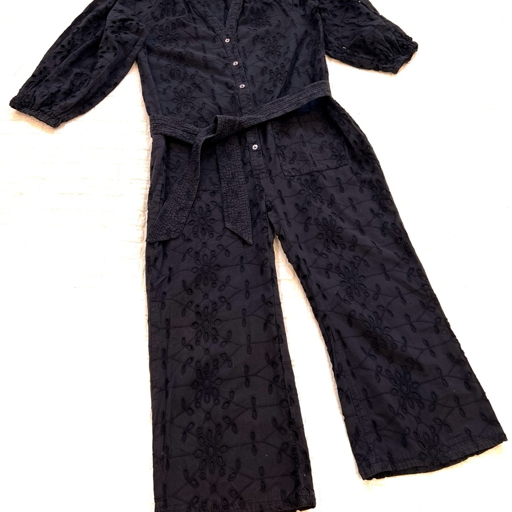 Cleobella Black Eyelet Crop Jumpsuit - Picture 4 of 8
